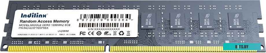 Оперативная память Indilinx 8ГБ DDR3 1600 МГц IND-ID3P16SP08X