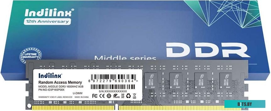 Оперативная память Indilinx 8ГБ DDR3 1600 МГц IND-ID3P16SP08X
