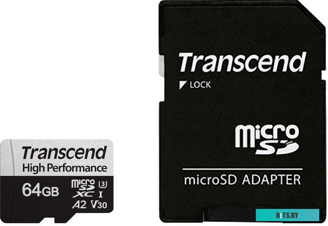 Карта памяти Transcend microSDXC 330S 64GB (с адаптером) <TS64GUSD330S>