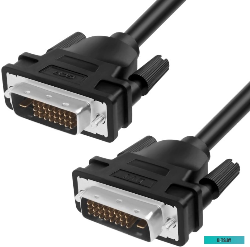GCR-DM2DMC2-10.0m Greenconnect Кабель DVI-D 10.0m, черный, позолоченные контакты, ферритовое кольцо, OD 8.5mm, 28/28 AWG, DVI/DVI, 25M/25M, GCR-DM2DMC