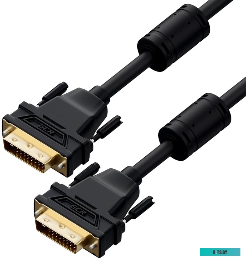GCR-DM2DMC2-10.0m Greenconnect Кабель DVI-D 10.0m, черный, позолоченные контакты, ферритовое кольцо, OD 8.5mm, 28/28 AWG, DVI/DVI, 25M/25M, GCR-DM2DMC