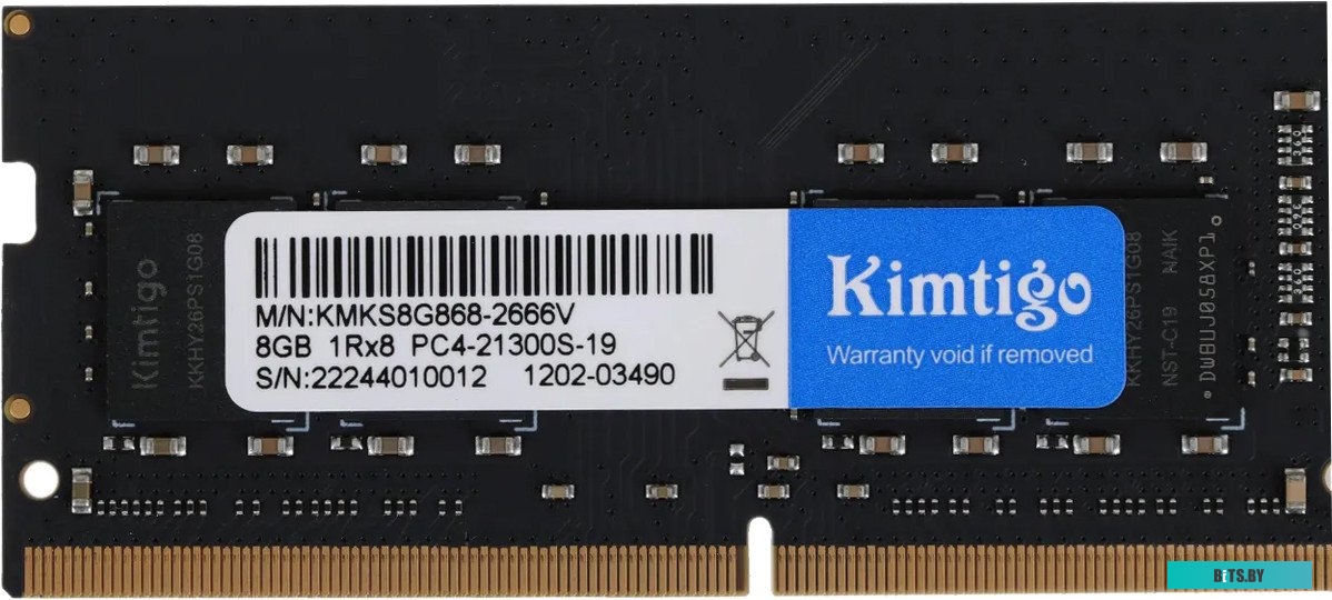 Модуль памяти Kimtigo DDR4 8Gb 2666MHz PC4-21300 KMKS8G8682666