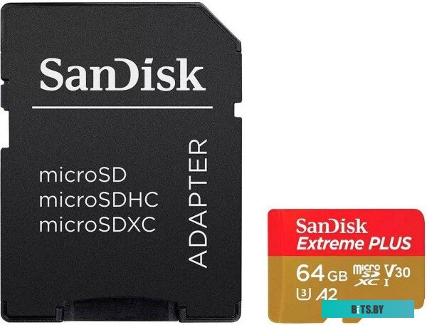 SDSQXAH-064G-GN6AA Карта памяти Micro SDXC 64 GB SanDisk EXTREME Class 10 UHS­I U3 V30 SDSQXAH-064G-GN6AA