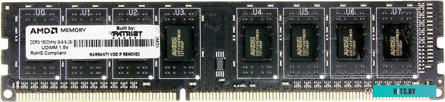 Модуль памяти AMD Radeon RE1600 Entertainment 4GB DDR3 PC3-12800 (R534G1601U1S-UO)