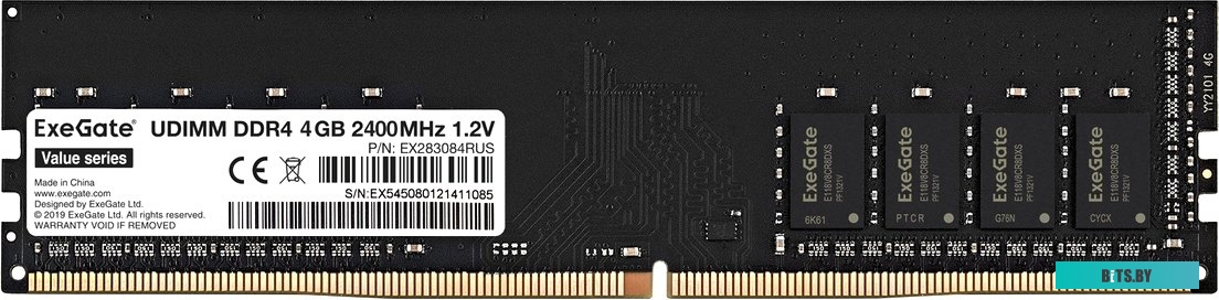 Модуль памяти ExeGate Value 4GB DDR4 PC4-19200 EX283084RUS