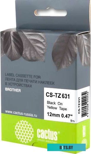 Картридж CACTUS CS-TZ631 (аналог Brother TZe-631)