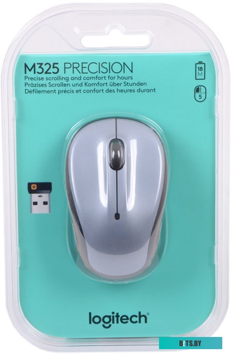 Logitech M325 Wireless Mouse, Light 910-002334