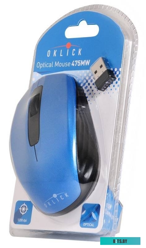 Мышь Oklick 475MW (голубой) [945833]
