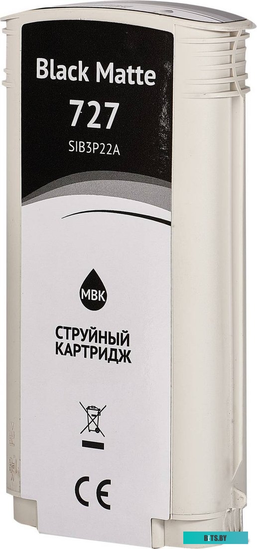 Картридж струйный Sakura B3P22A (№727 Matte Black) SIB3P22A