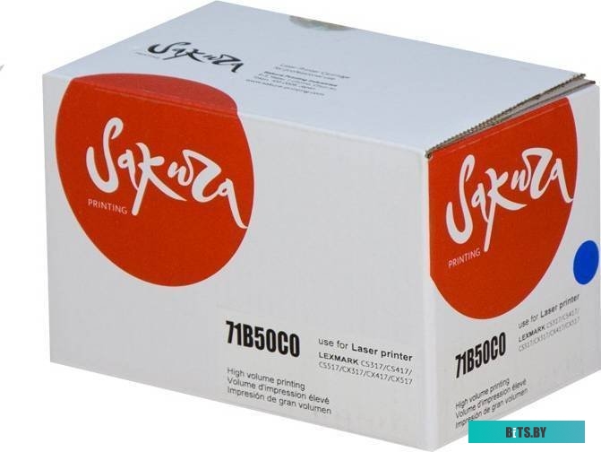 Картридж Sakura SA71B50C0 для Lexmark CS317dn/CS417dn/CS517de/CX317dn/CX417dn/CX417de/CX517de, синий, 2300 к.