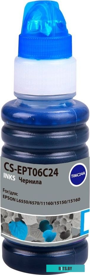 Чернила Cactus CS-EPT06C24 112С голубой 70мл (для Epson L6550/6570/11160/15150/15160)
