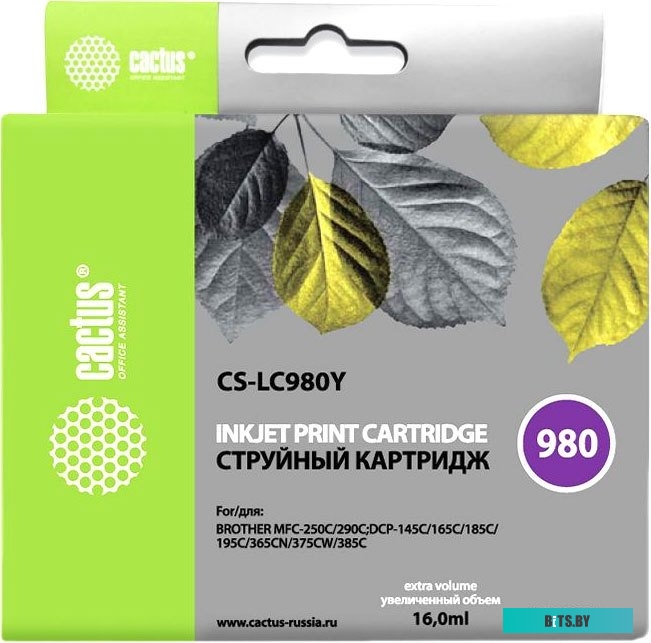 Картридж Cactus CS-LC980Y (аналог Brother LC980Y)