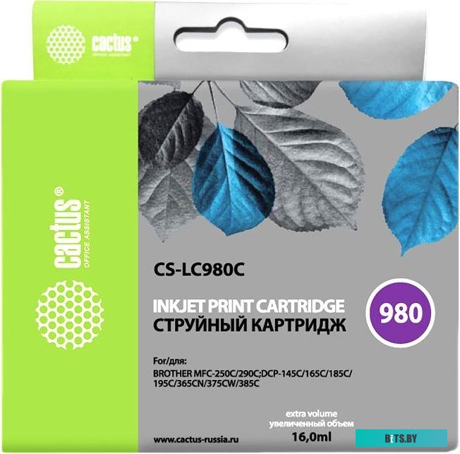 Картридж Cactus CS-LC980C (аналог Brother LC980C)