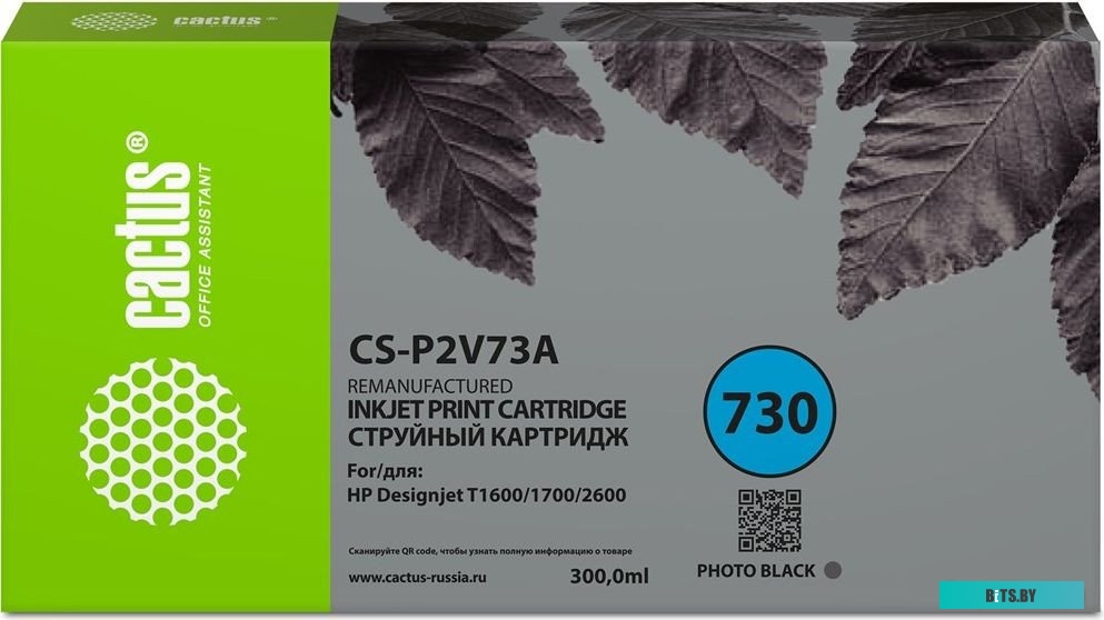 Картридж Cactus CS-P2V73A №730 фото черный (для HP Designjet T1600/1700/2600)