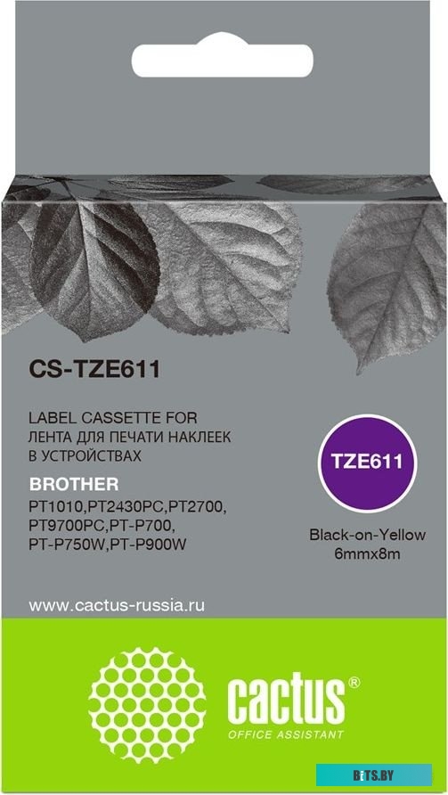 Картридж ленточный Cactus CS-TZE611 TZe-611.