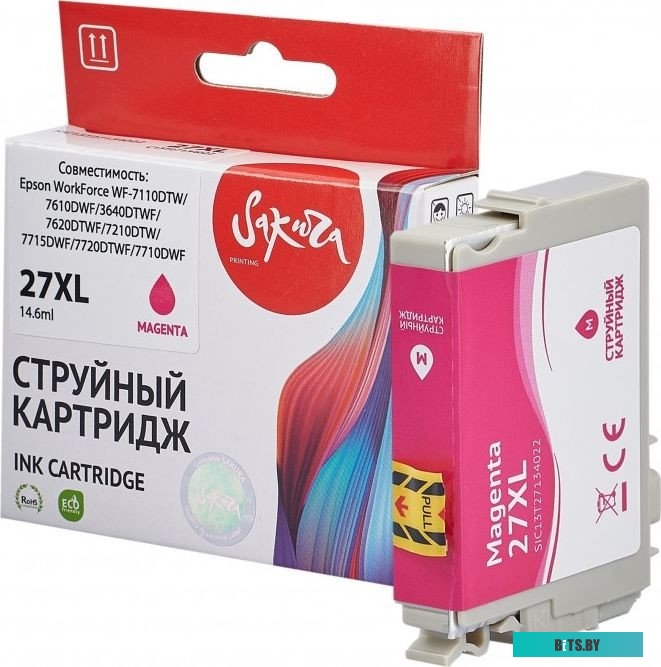 Струйный картридж Sakura C13T27134022 (27XL Magenta) SIC13T27134022.
