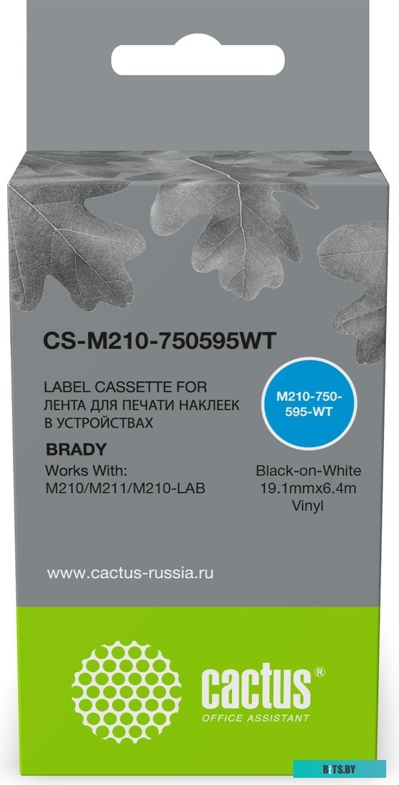 CS-M210-750595WT Картридж ленточный Cactus CS-M210-750595WT M210-750-595-WT для Brady M210/M211/M210-LAB