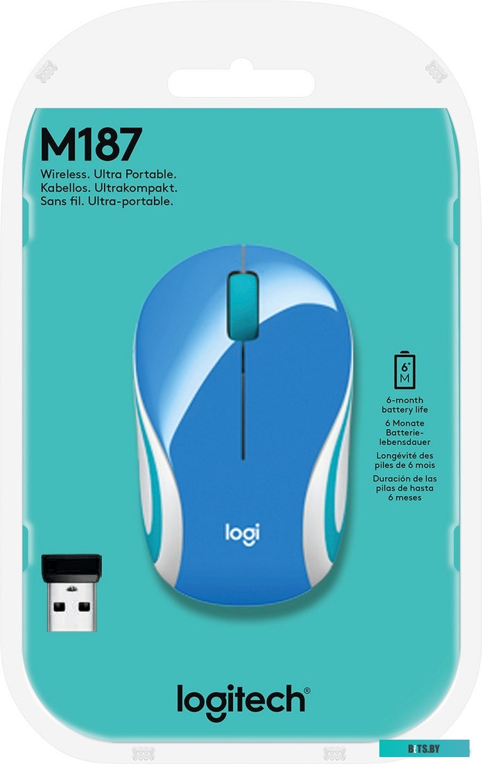 Мышь Logitech M187 (голубой) <910-002733>