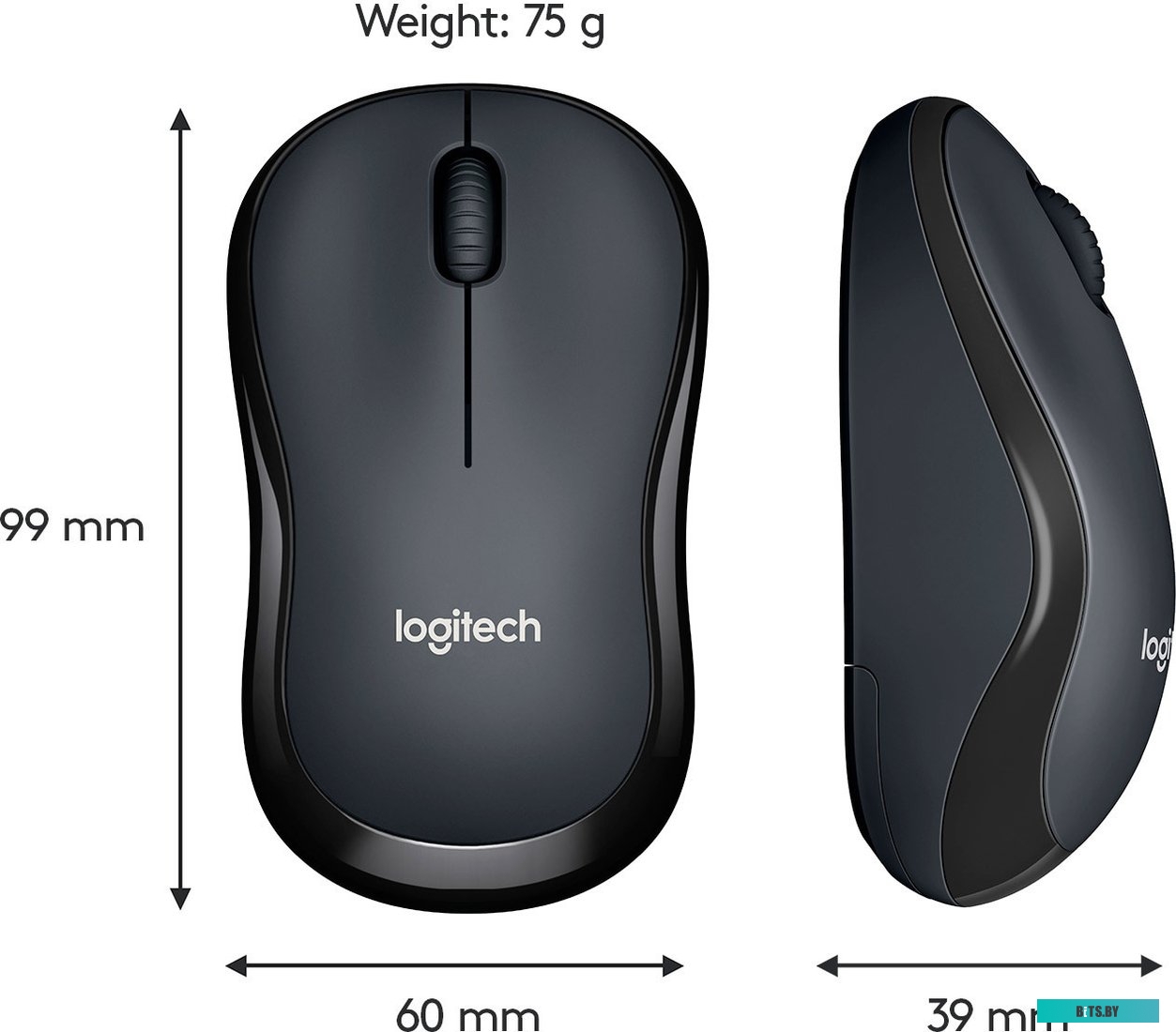 Мышь Logitech B220 Silent (черный) 910-005553/910-004881