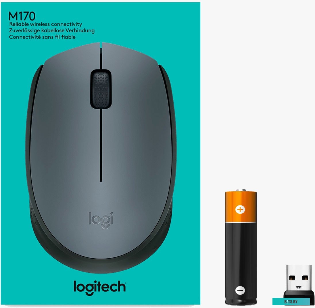 Мышь Logitech M170 Wireless (серый) 910-004642/910-004646