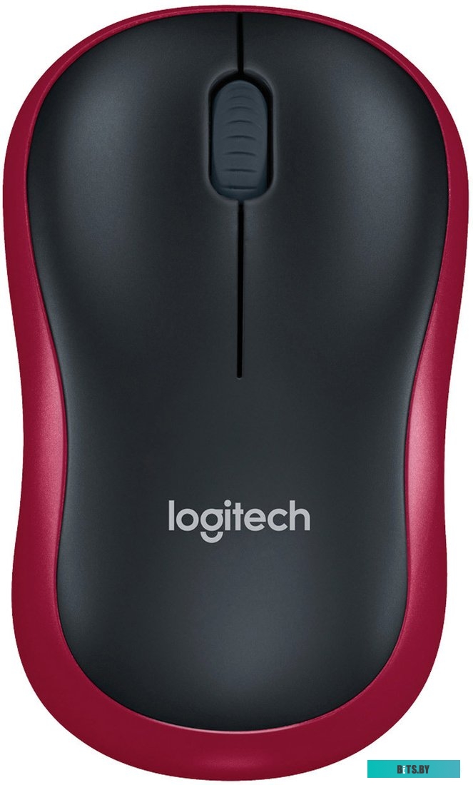 Мышь Logitech M185 (черный/красный)