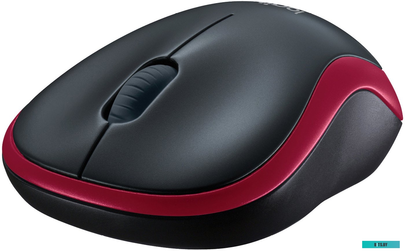Мышь Logitech M185 (черный/красный)