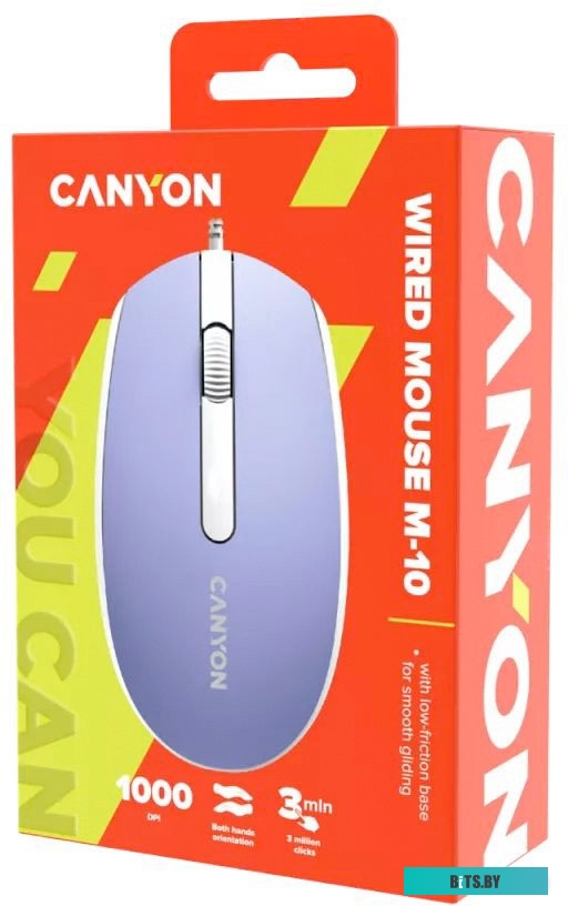 Мышь Canyon M-10 (сиреневый/белый)