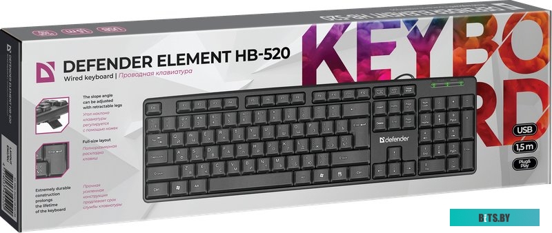 Клавиатура Defender Element HB-520 USB (черный) <45522>