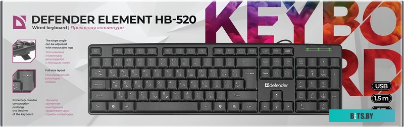 Клавиатура Defender Element HB-520 USB (черный) <45522>