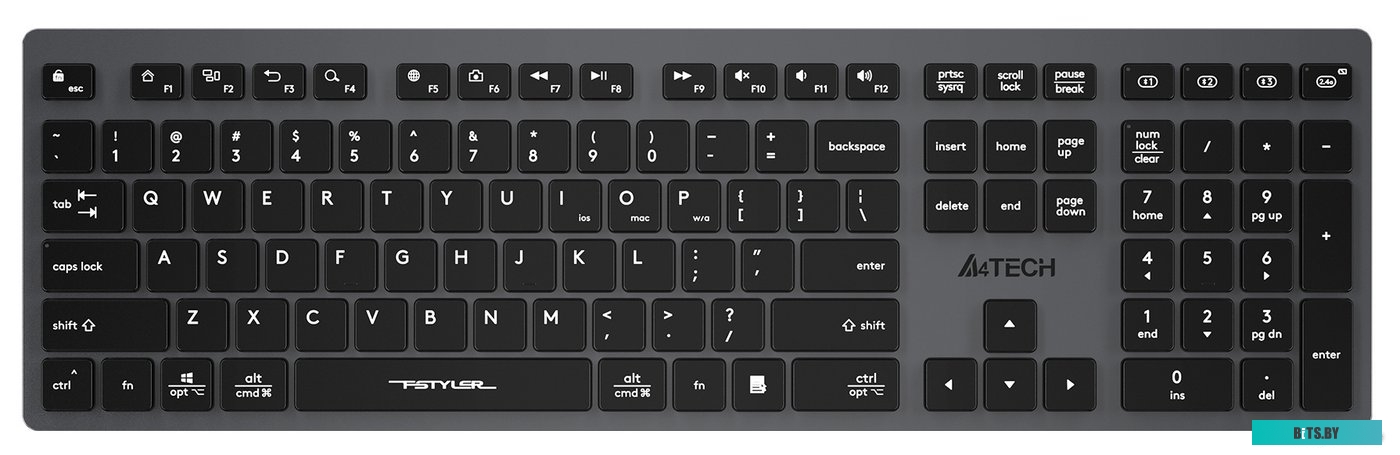 Клавиатура A4Tech Fstyler FBX50C (серый/черный)