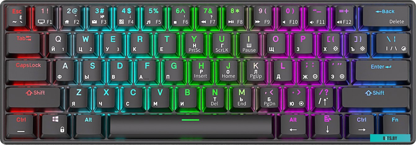 Клавиатура Royal Kludge RK61 RGB (черный, RK Red)