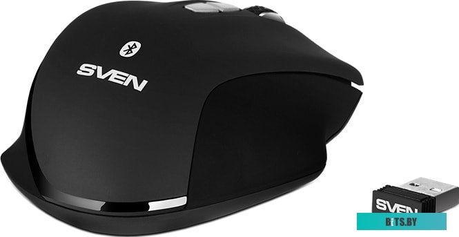 SV-018375 Беспроводная мышь SVEN RX-590SW чрн. (бесш. кл., Bluetooth, 2,4GHz, 6+1кл., ST, 800-1600DPI, блист.) Беспроводная мышь SVEN RX-590SW чрн. (б