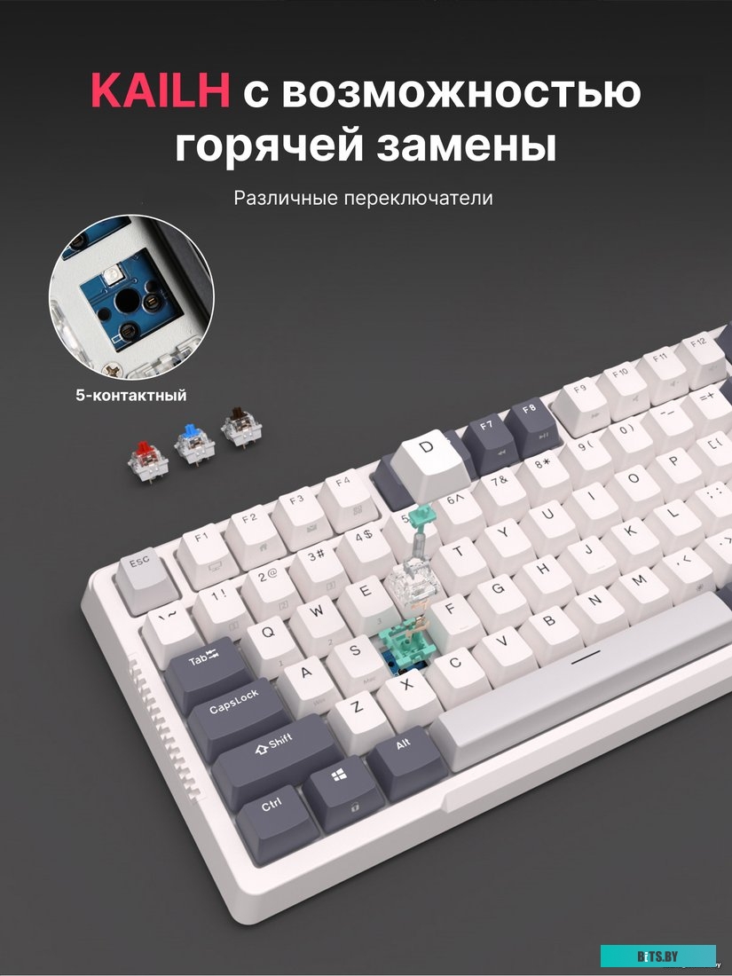 Клавиатура Royal Kludge RK-H81 RGB White Night (RK Cyan)