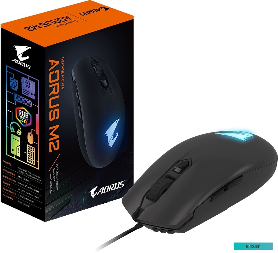 Мышь проводная GM-AORUS M2 черная GIGABYTE GM-AORUS M2