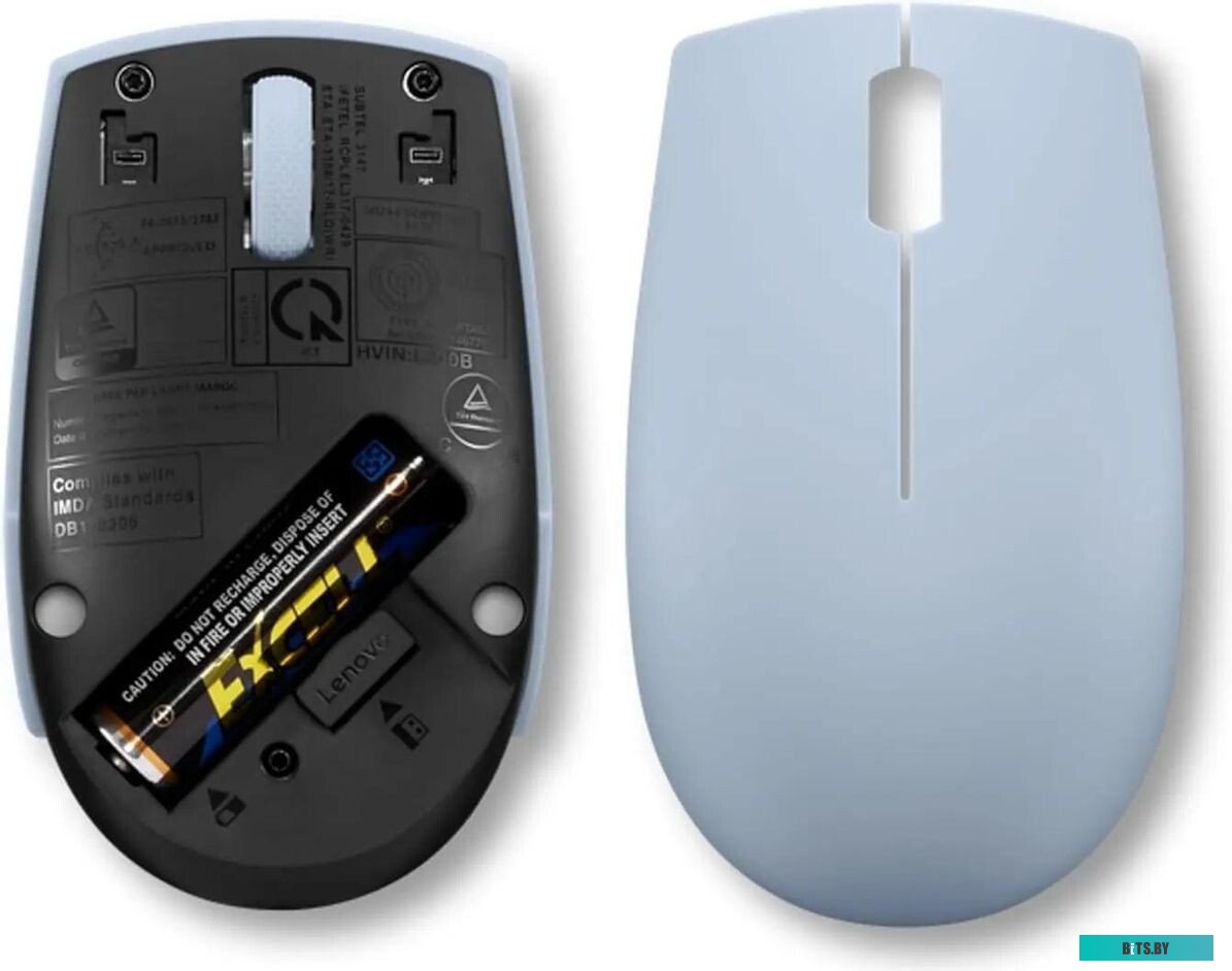 Мышь Lenovo 300 Wireless Compact светло-голубой оптическая 1000dpi беспров. (GY51L15679) GY51L15679