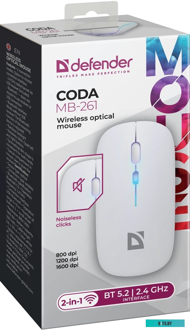 Мышь Defender Coda MB-261 (белый)
