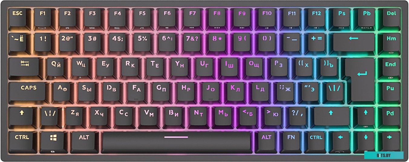 Royal Kludge RK84 ISO RGB (черный, RK Red)