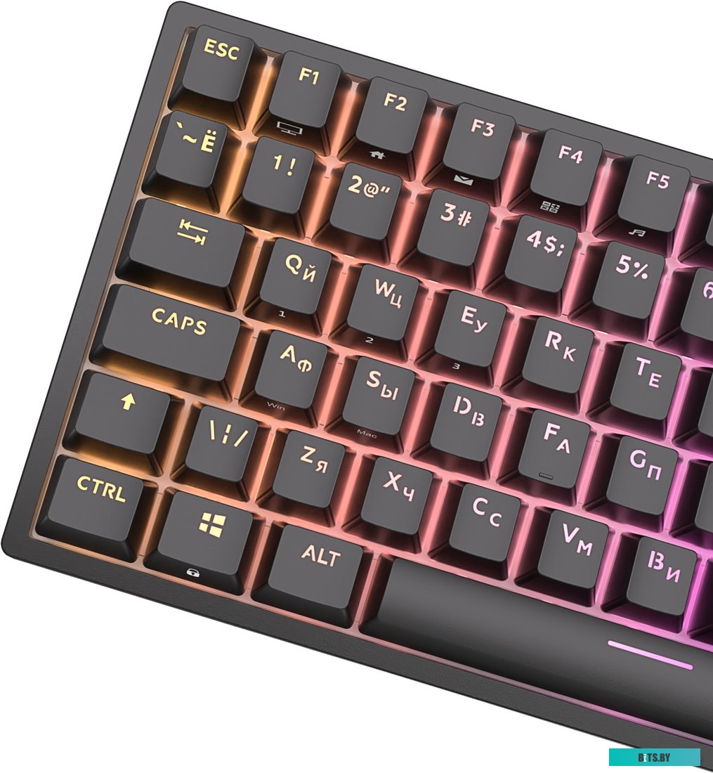 Royal Kludge RK84 ISO RGB (черный, RK Red)