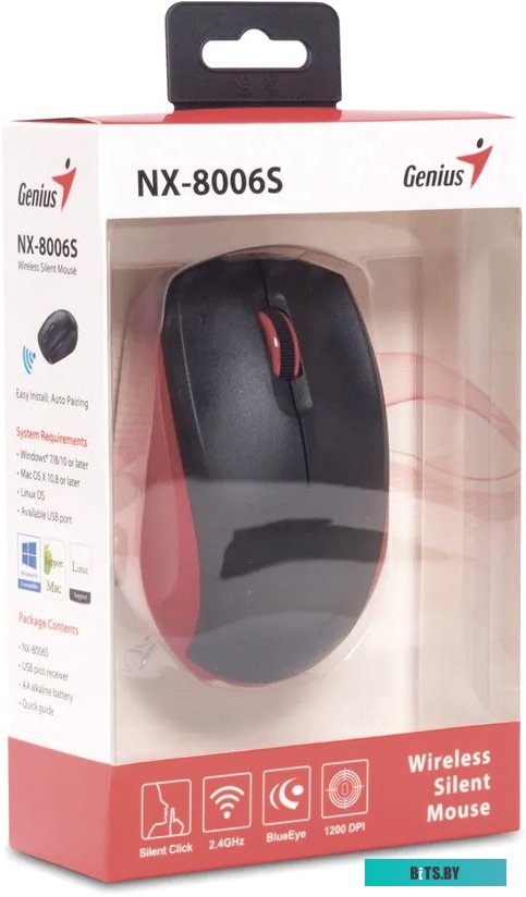 Мышь Genius NX-8006S (черный/красный) <31030024401>