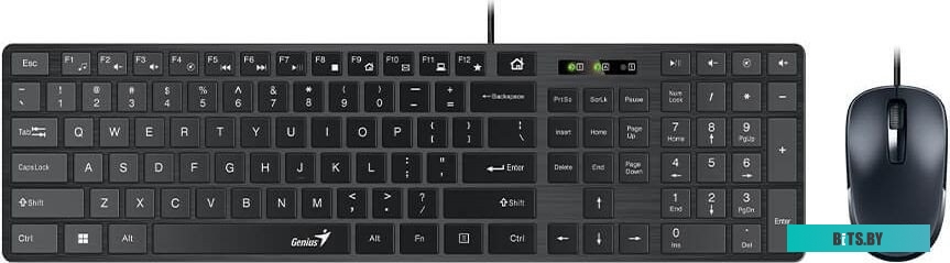 Офисный набор Genius SlimStar C126 (черный)