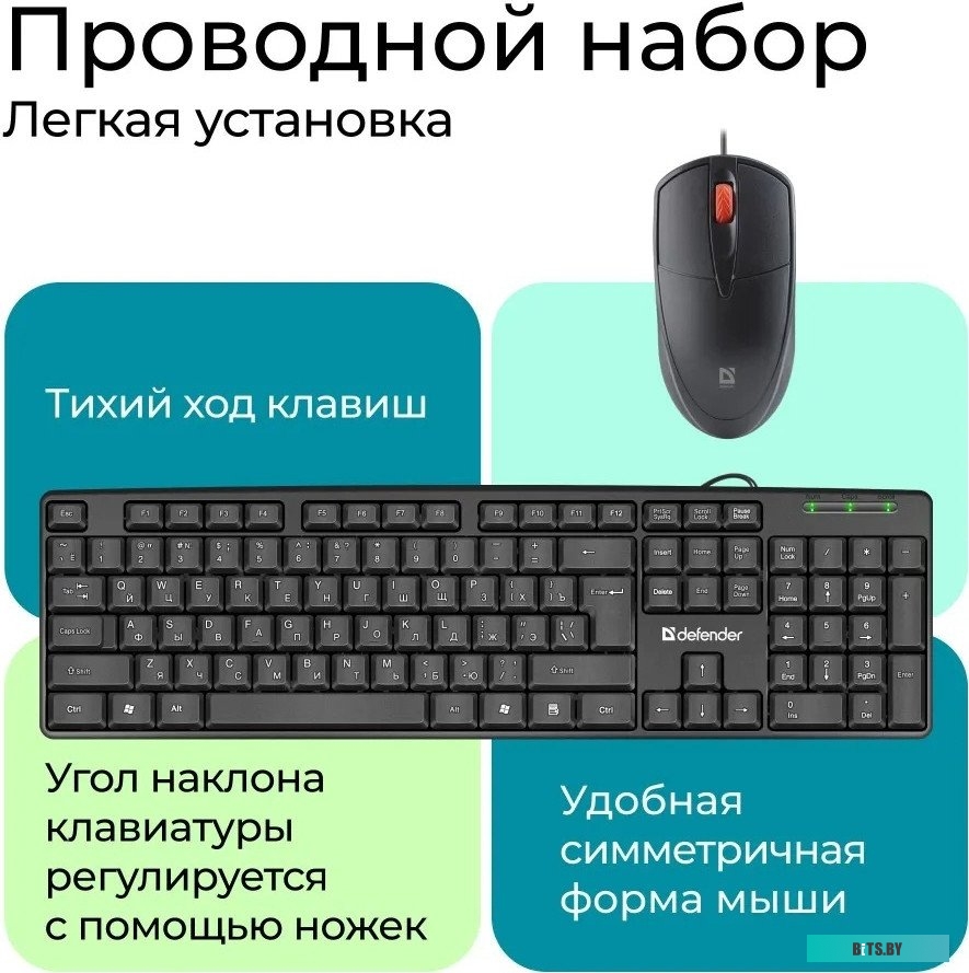 Офисный набор (клавиатура + мышь) Defender Line C-511 45511