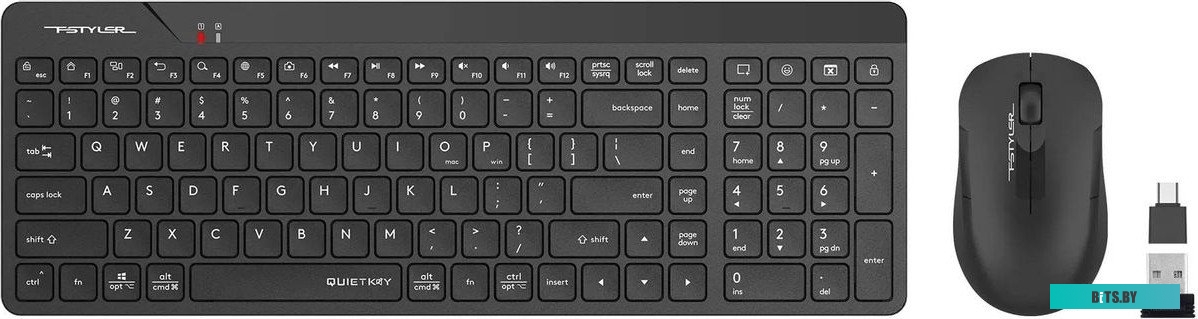 FG2300 AIR  BLACK Клавиатура + мышь A4Tech Fstyler FG2300 Air клав:черный мышь:черный USB беспроводная slim (FG2300 AIR BLACK)