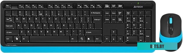 Клавиатура + мышь A4Tech Wireless Desktop Fstyler FG1010, черный/синий