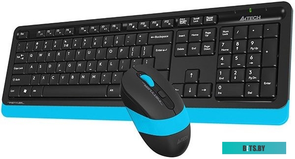 Клавиатура + мышь A4Tech Wireless Desktop Fstyler FG1010, черный/синий