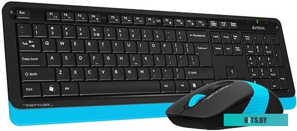 Клавиатура + мышь A4Tech Wireless Desktop Fstyler FG1010, черный/синий