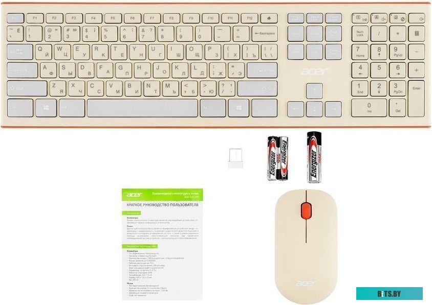 Комплект (клавиатура+мышь) Acer OCC200 бежевый <ZL.ACCEE.004>