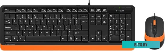 Комплект (клавиатура + мышь) A4Tech Fstyler F1010 (черный/оранжевый)