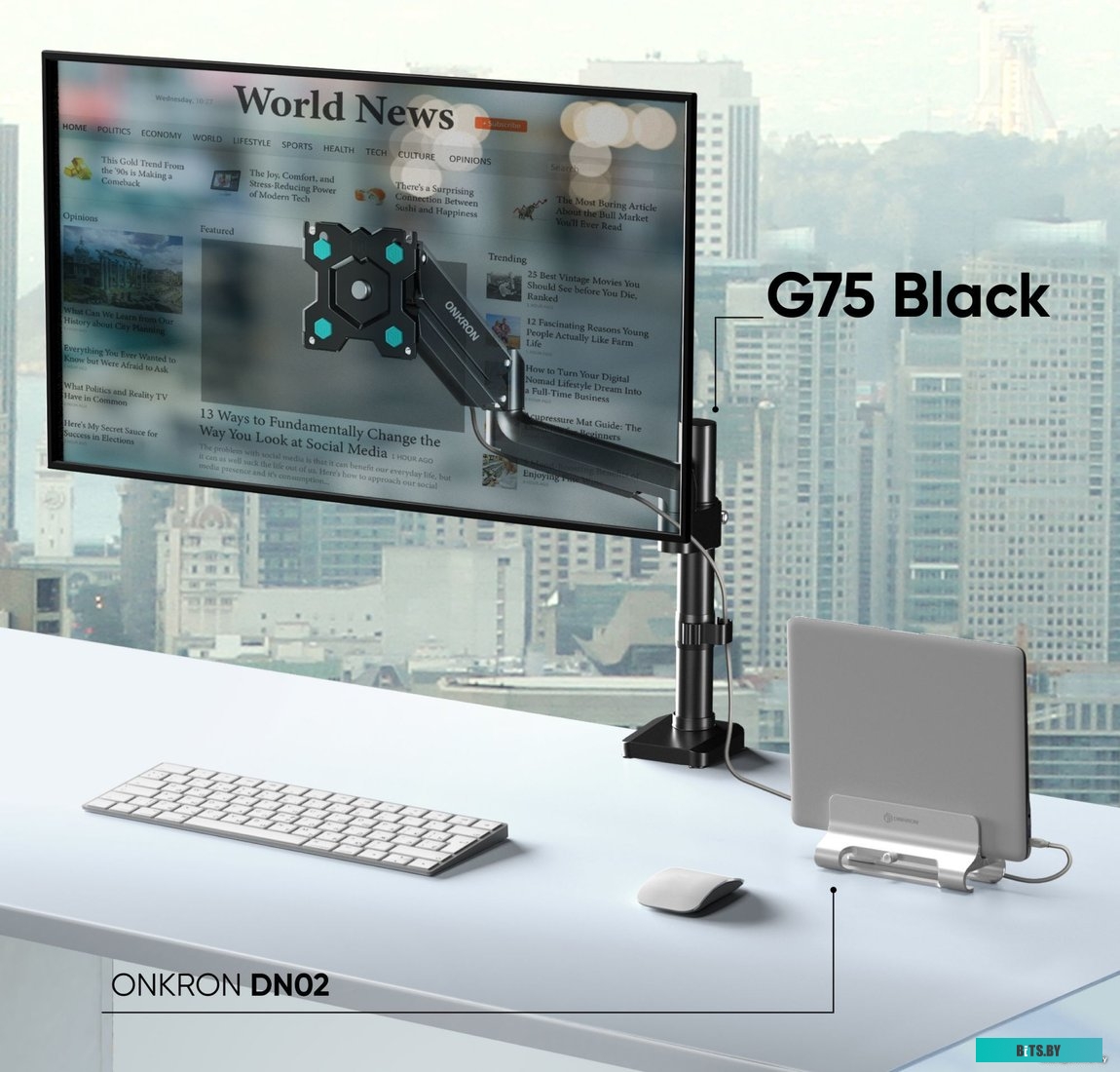 Кронштейн для монитора Onkron G75 (черный)