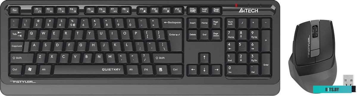 Офисный набор (клавиатура+мышь) A4Tech Fstyler FGS1035Q (черный/серый)