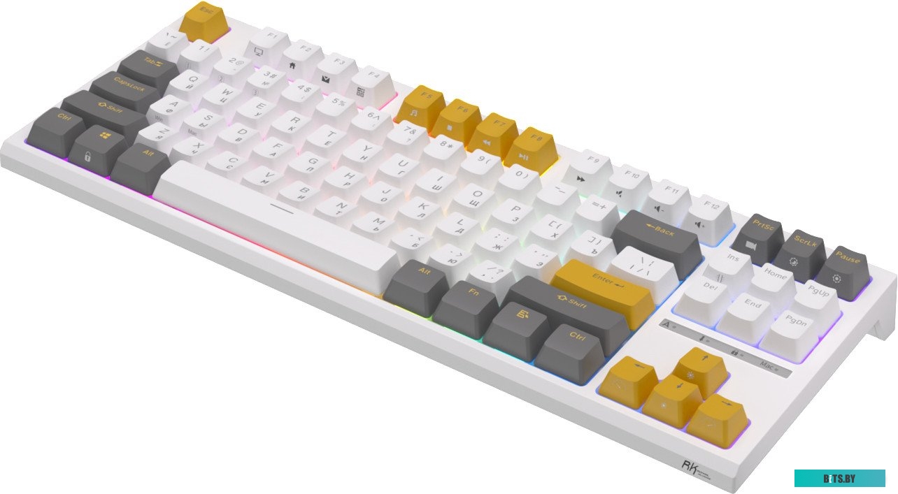 Проводная клавиатура Royal Kludge RK-R87 RGB (белый/желтый, RK Brown)
